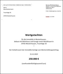 Wertgutachten / Marktwertschätzungen